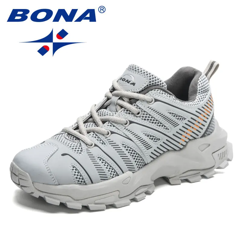 

BONA 2023 New Men Men Lace Up Sport Shoes Male Running Shoesr Outdoor Jogging Walking Athletic Shoes Arrival Classics Style