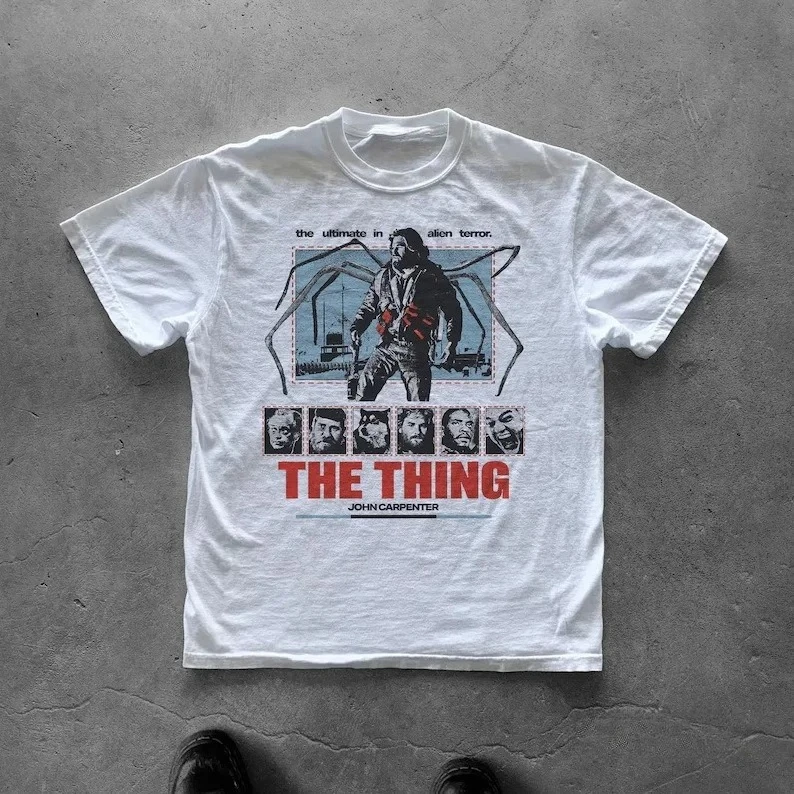 T-shirt rétro de taille européenne unisexe, produits liés au cinéma, les hommes et les femmes peuvent porter ce t-shirt rétro