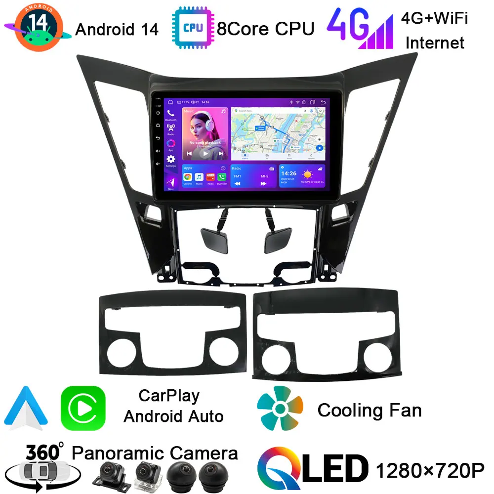 Android 4G SIM WiFi  Auto Stereo Radio Car DVD Multimedia Player For Hyundai Sonata6 YF 2000-2014 GPS Navigation Video Head Unit