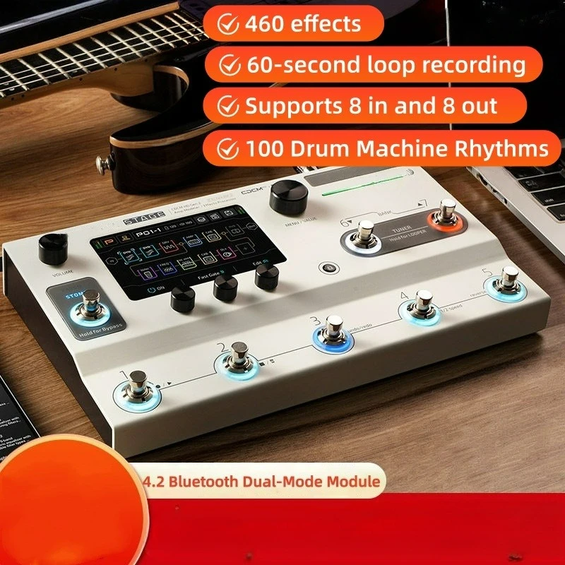 2nd Guitar Multi-Effects Pedal Support Bass Folk Phrase Looping Recording Built-in Drum Rhythm Machine Live Stage Processor