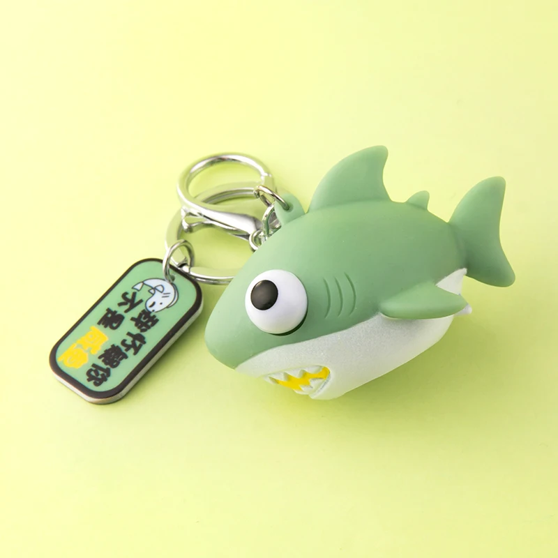 Funny Shark Doll Ease Anxiety Keychain Cartoon Pendant Creative Toy Car Keyring Female Male Couple Bag Decoration Phone Lanyard