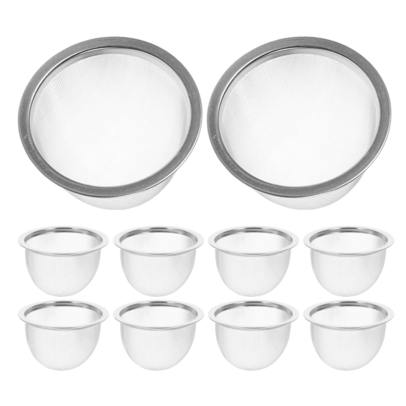 

10Pcs Stainless Steel Tea Filter Mesh Basket 2.75x1.77 Fine Mesh Loose Leaf Tea Infuser Insert Reusable Strainer for Teapot Cups