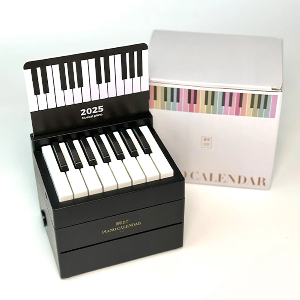 Taylor Piano Calendar 2025 Piano Desk Calendar Desktop Peripheral Ornaments with 27 Music Calendar Cards 52 Songs Gift for Fans