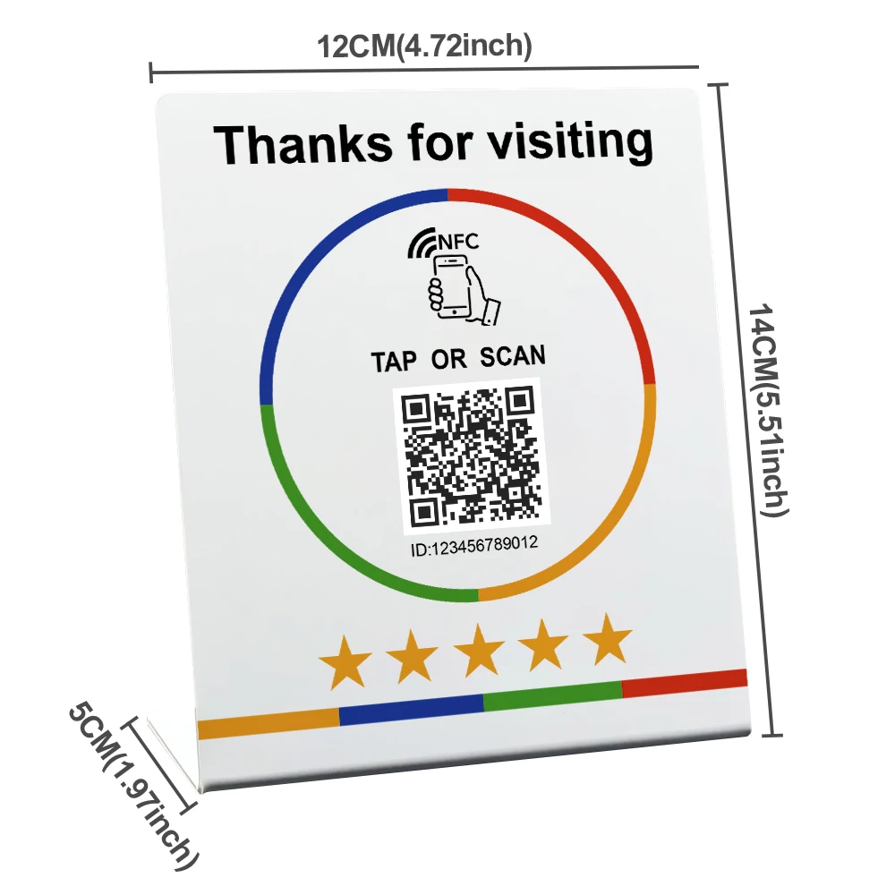 NFC Tap Review Stand Easy Setup Compatible Google Reviews Social Media Integration for Hotel restaurant QR code review nfc cards
