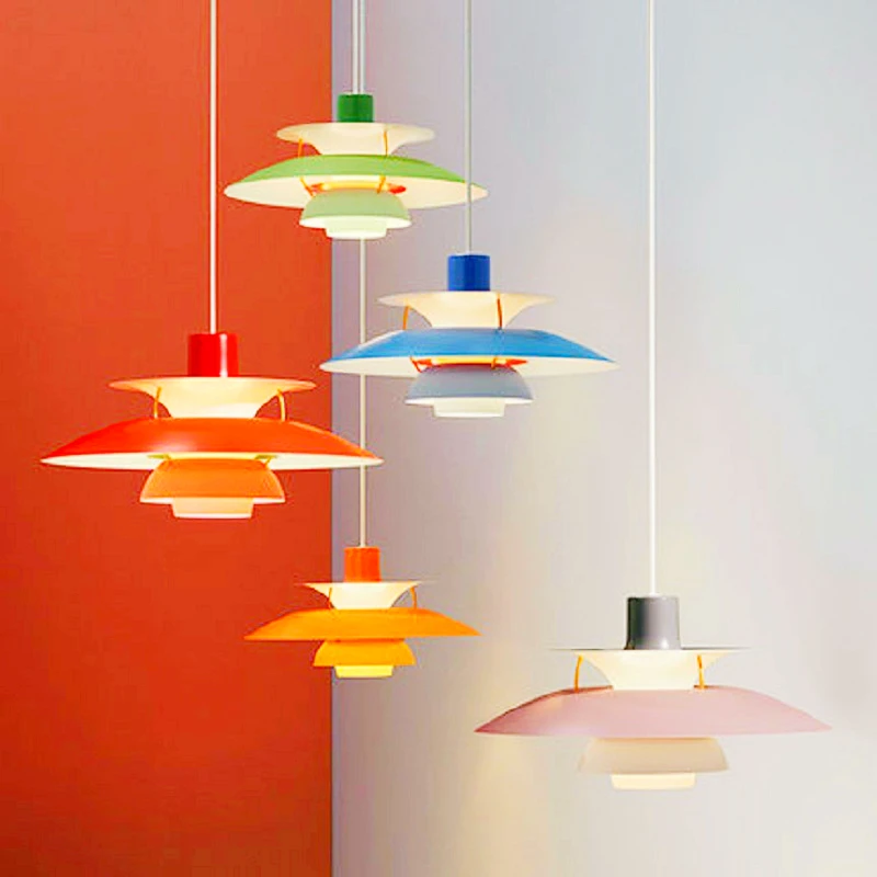 

Danish Design Pendant Light High Quality Umbrella Led Hanging Lamp Live Room Loui Lustre Kitchen Paulsen UFO 5 Color Droplight