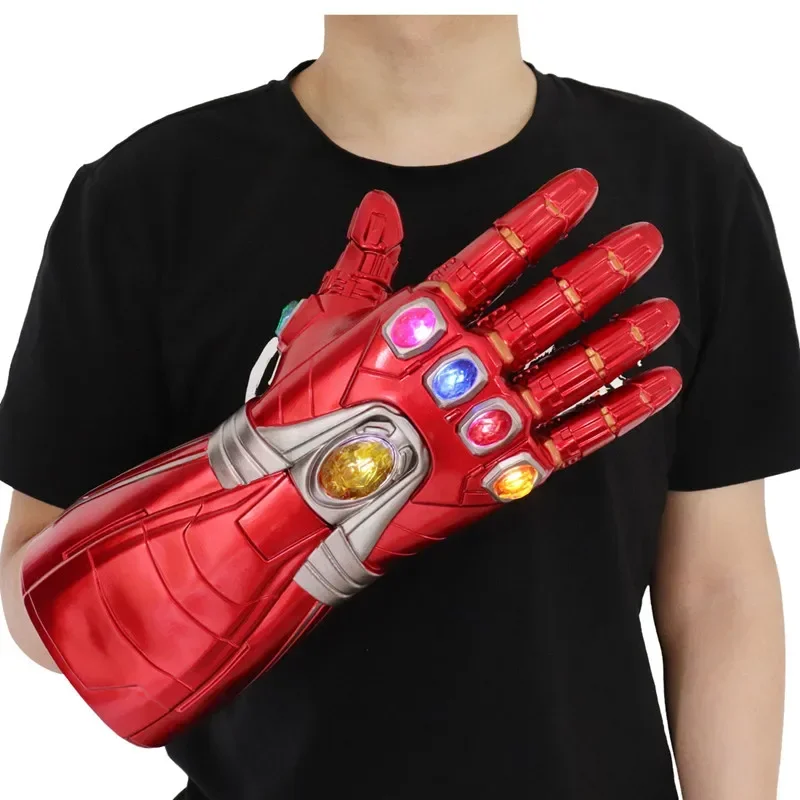 Cosplay batalla Final superhéroe Iron man guantes luz LED gema piedra brazo disfraz fiesta Anime escenario espectáculo accesorios regalo