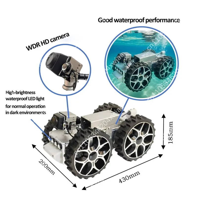 All-Terrain Drain Camera Robot SDK Programmable for Underwater Sewer Pipeline Inspection Engineering
