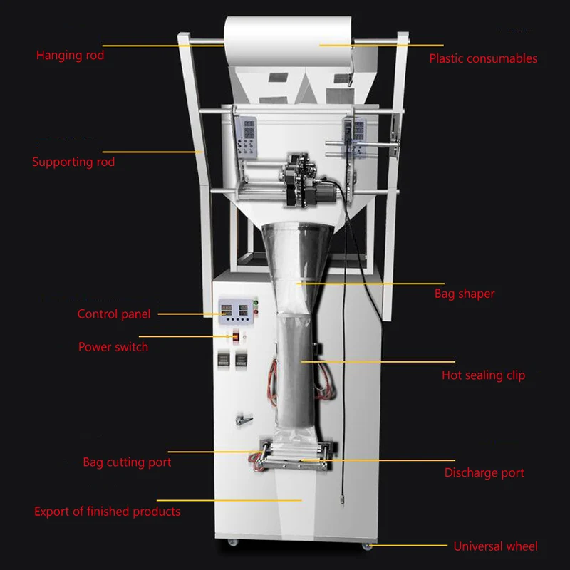 Electric Mixed Packaging Machine For Coffee Bean Sugar Rice Tea Bag Powder Automatic Pouch Packing Machine