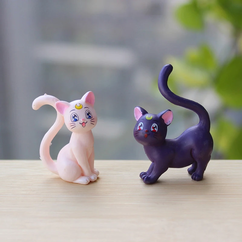 Micro Landscape Gardening DIY Cute PVC Cake Kitten White Cat Black Cat Fleshy Bonsai Decoration Tabletop Doll