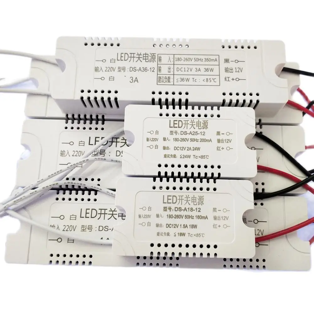 

Трансформаторы для светодиодного освещения AC220V to DC12V 18W 36W 48W 72W высококачественный светодиодный драйвер для светодиодных лент 12V адаптер питания.