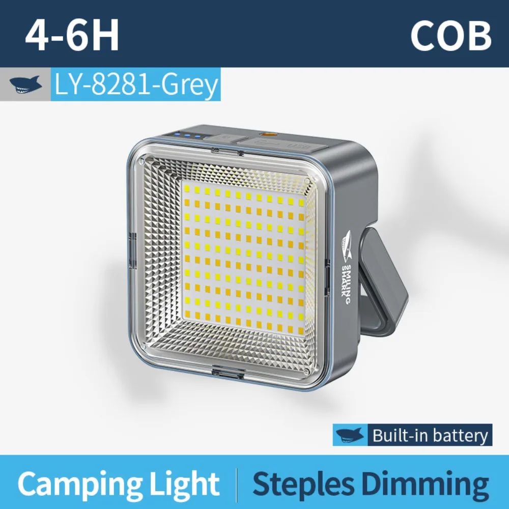 ضوء التخييم المغناطيسي الذي يعمل بالطاقة الشمسية، منافذ شحن USB مزدوجة، 3 أوضاع إضاءة IPX4، مقاومة للماء لحقائب الظهر في حالات الطوارئ