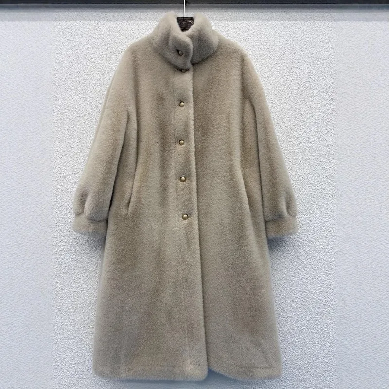 Women's Models Fall Winter Coat Coat Faux Fur Long Paragraph Thickened Warm Retro Simple Comfortable Leisure New Niche Versatile