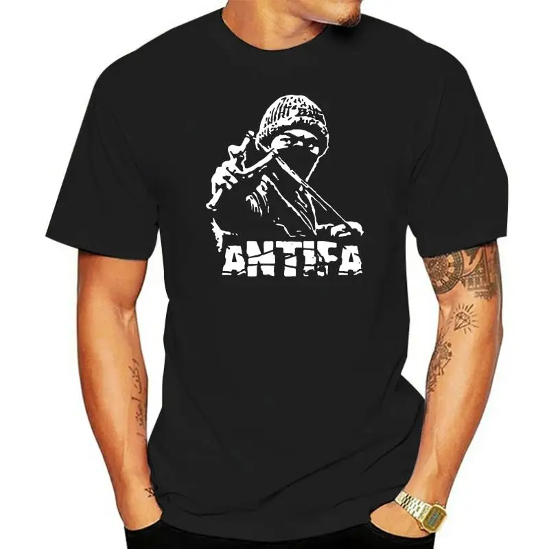 

2024 antifa swasticka fight back slingshot small-5XL available Casual Short Sleeve T shirt Novelty Fashion T-Shirt Tee