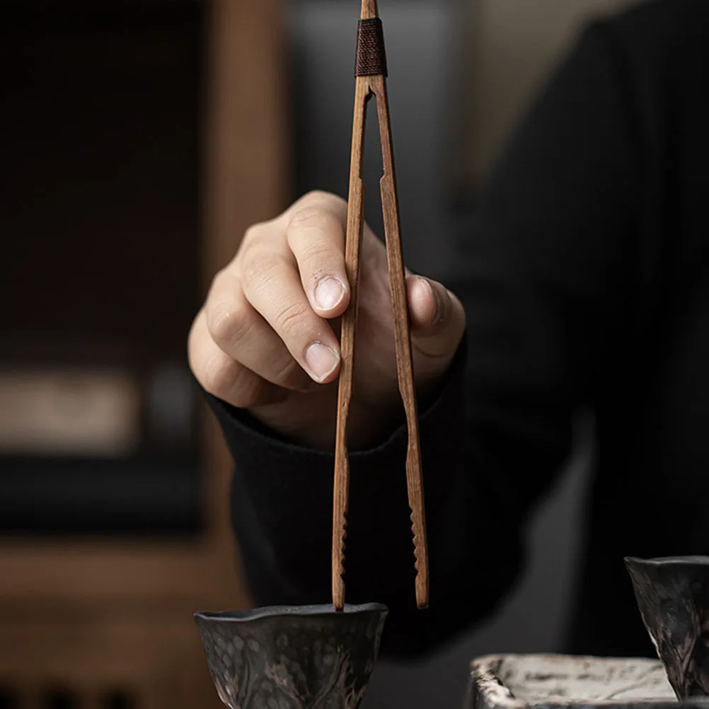 

Bamboo Towel Clip Set Practical Design Anti Scald Mug Tool Home Tea House Bar Hotel Restaurant Loose Leaf Scented Tea H made