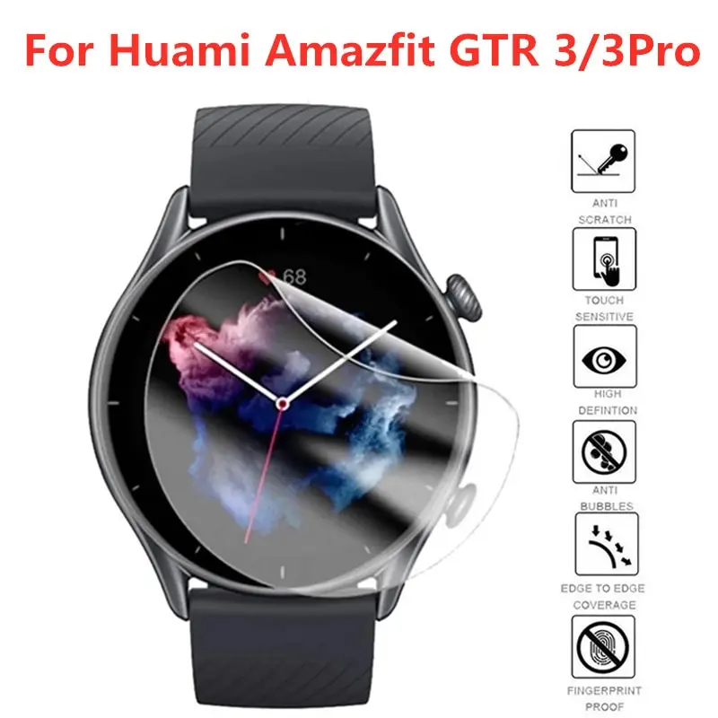 4Pcs Soft Hydrogel Protective Film for Xiaomi Amazfit GTR3 pro Full Cover Screen Protector for Huami Amazfit GTR3 Film Not Glass