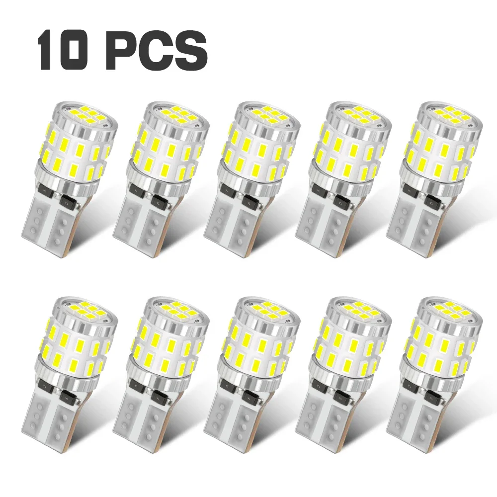 NOVSIGHT 10PCS High Quality T10 W5W Super Bright 3014 LED Car Interior Reading Dome Light Marker Lamp 30leds Bulbs 6500K 300LM