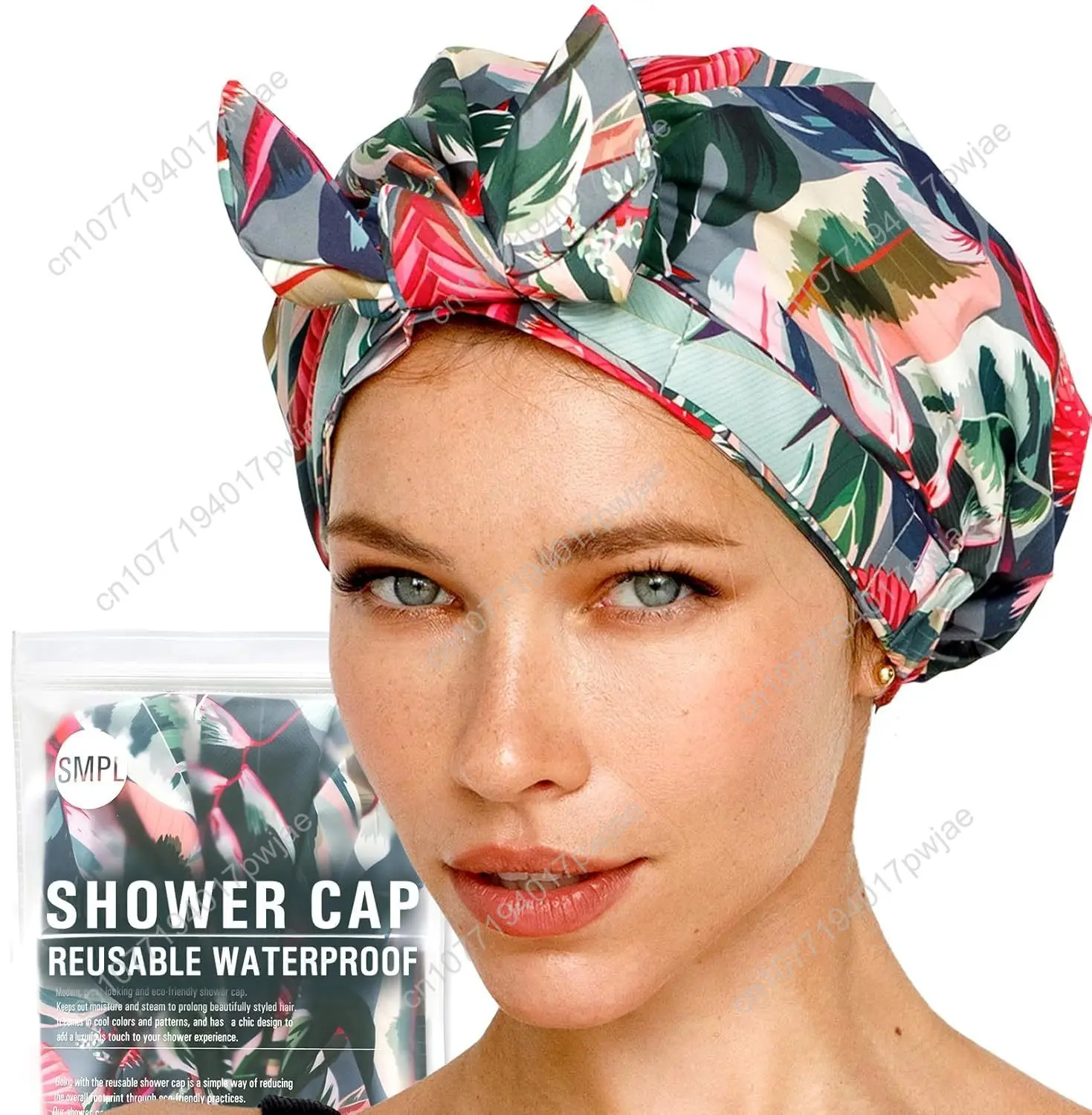 

Reusable Shower Cap for Women Reusable Waterproof – Leakproof Nonslip Hair Cap for Shower Flexiband – Soft, Breathable, Durable