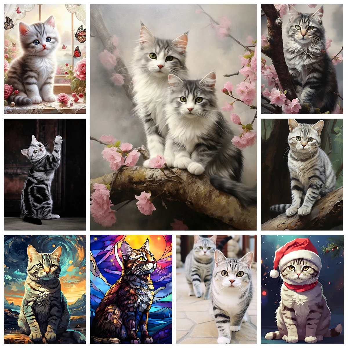 

Beauty Short Cat DIY Diamond Painting Cafe Home Warm Wall Decor Diamond Embroidery Parent Child Handicraft Activity Gift