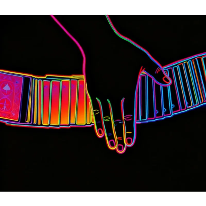 Blauw tot rood kleur veranderend dek - magische kaarttruc, instant kleurtransformatie prop beginners goochelaar rekwisieten trucs