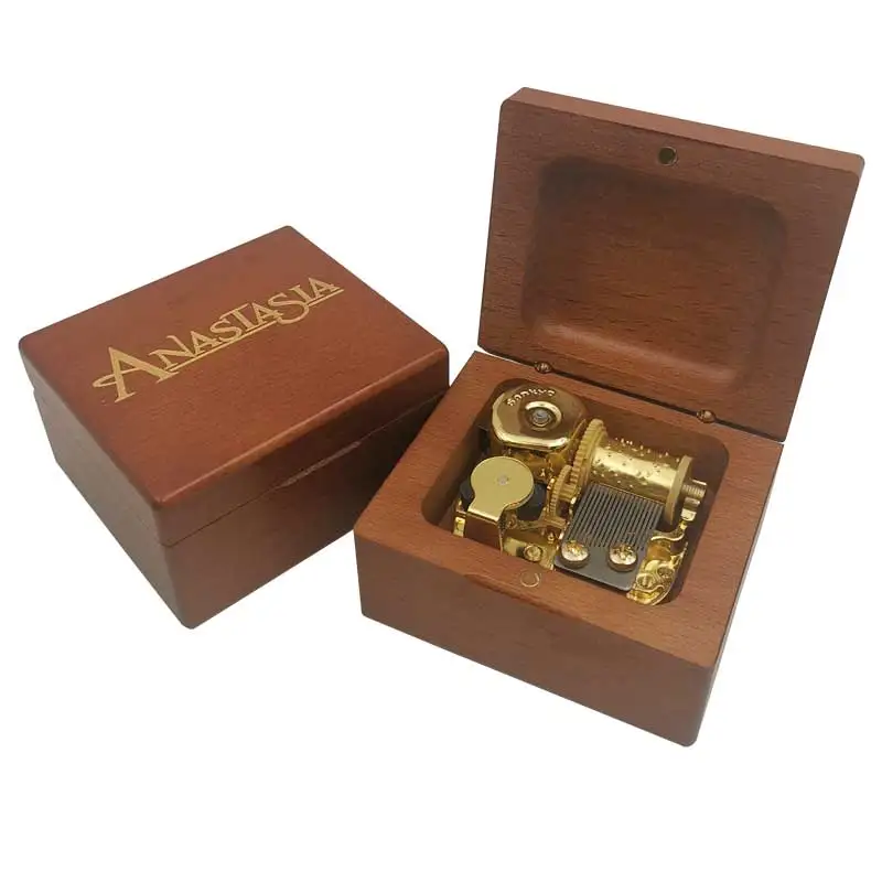 أنيمي أناستازيا صندوق تشغيل الموسيقى الخشب الليزر Windup مرة واحدة على صندوق موسيقي ديسمبر الرجال النساء هدية عيد الميلاد الديكور #5