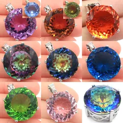 Buy 4 Get 1 Free Big Jewelry Set Gemstone 20mm Color Changing Alexandrite Topaz Mystic Topaz Females Dating Silver Pendant