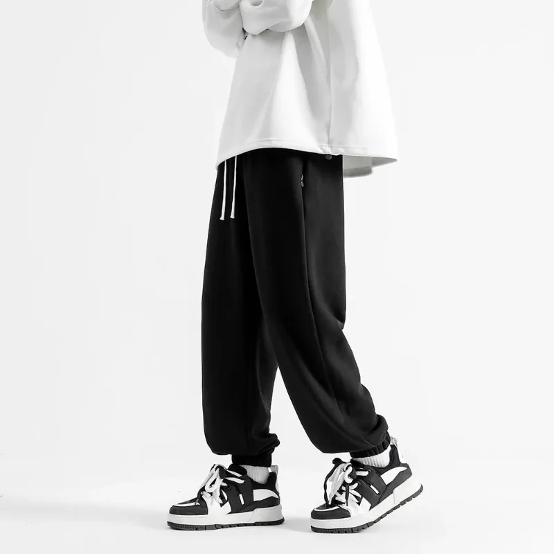 Autumn Winter Bandage Men's Elastic High Waist Drawstring Pockets Solid Harun Lantern Casual Sports Fashion Trousers Pants