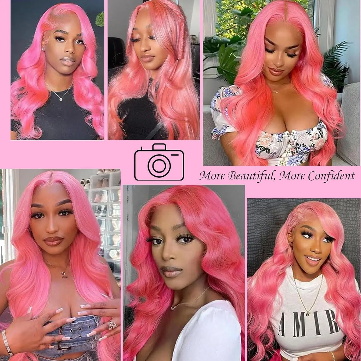 250 Density Pink Wig Body Wave Human Hair Wigs 13X6 Hd Lace Frontal Wig 30 36 Inch Brazilian 13X4 Lace Front Wigs For Women - view 5