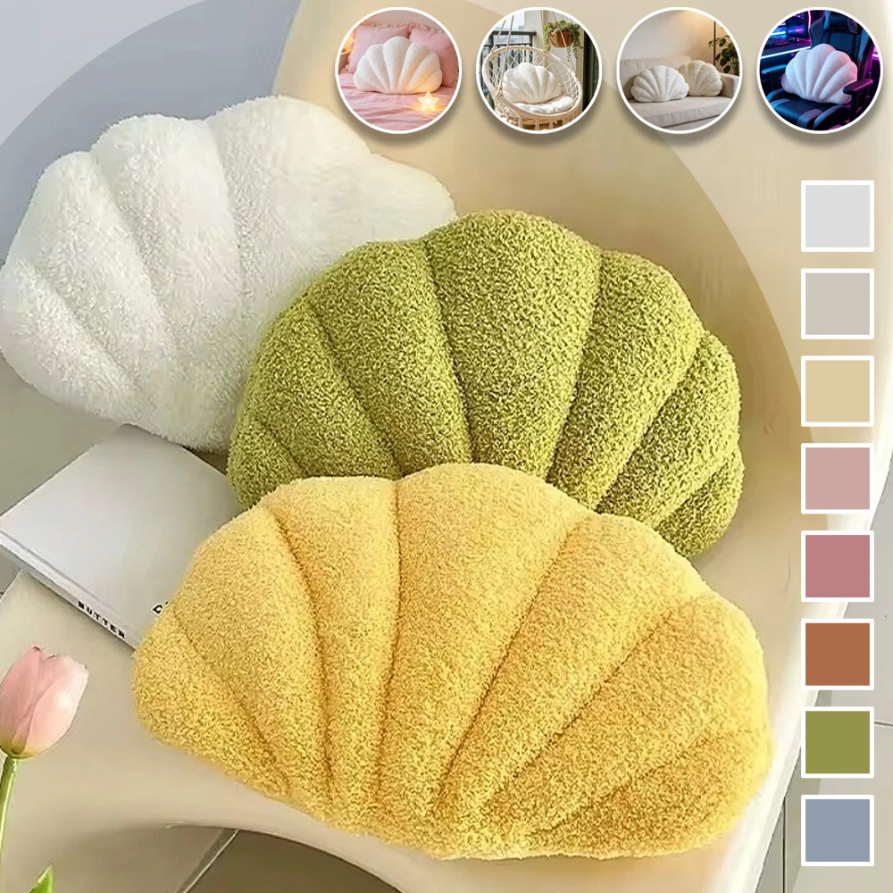 Soft Durable Plush Seashell Pillow Seat Cushion All-Season Use Office Decor Pillows for Couch Dining Table Office Chair Cushion