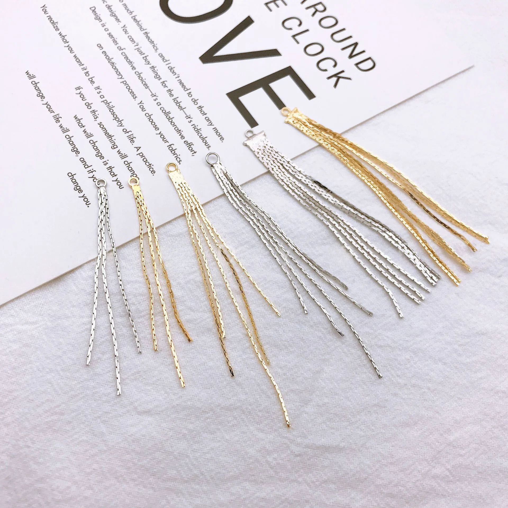 

50pcs/ Bag Extremely simple and long ear line, tassel chain accessories, fashionable and multifunctional earring production