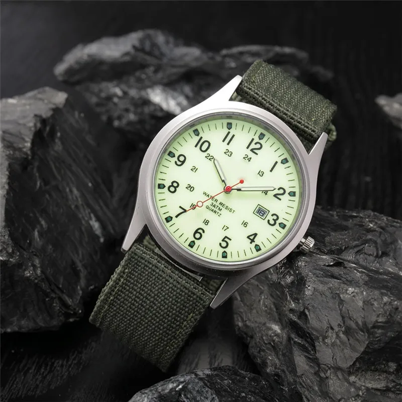 1pc / lot Cheap Watches For Men Montre Homme Students Fashion Casual Nylon Band Simple Gift Date Quartz Watch Black Reloj Hombre