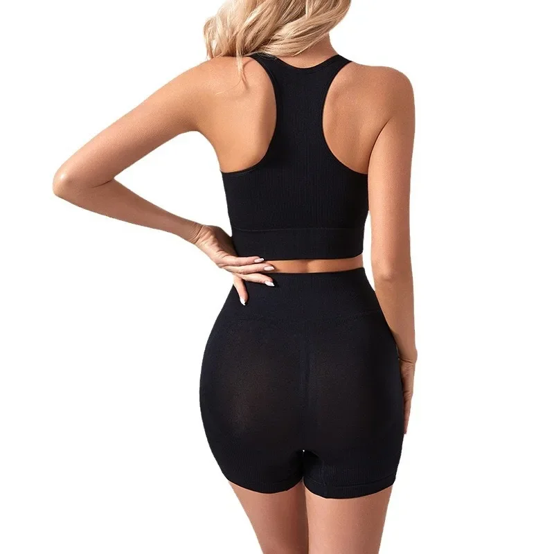 Sujetador ajustado sin montura de talla grande, chaleco deportivo de yoga, sujetador sexy, traje de pantalones boxer para mujer