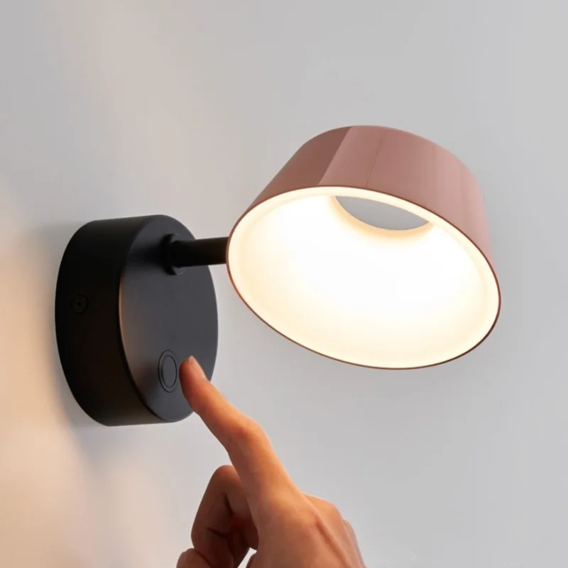 

Nordic rotatable LED wall lamp designer simple modern living room bedroom bedside aisle reading light indoor decoration lighting