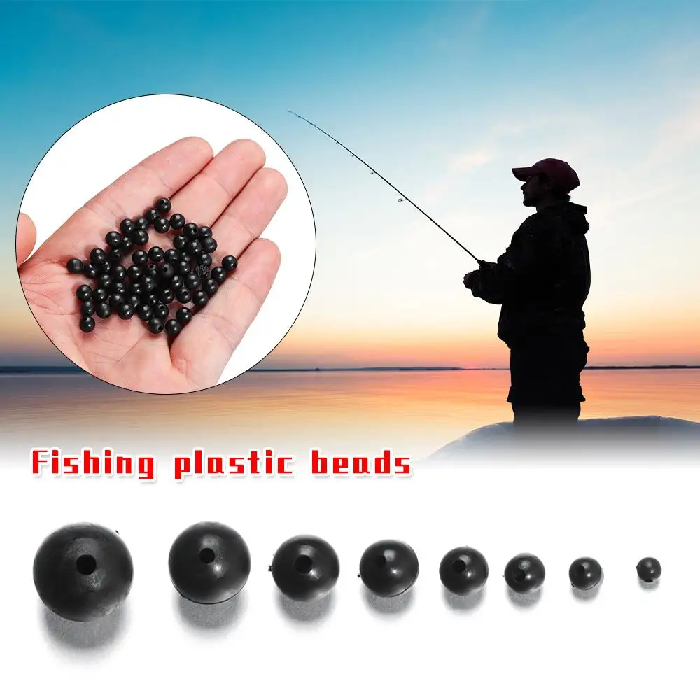 

3mm-12mm Plastic Stoppers Sea Soft and hard bean Black Round Fishing Floats Beads