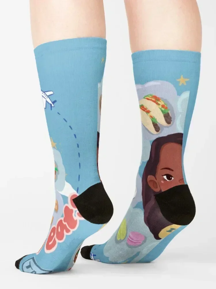 جوارب تشاو أون أكل للأطفال، جوارب كرة قدم شفافة للرجال والنساء