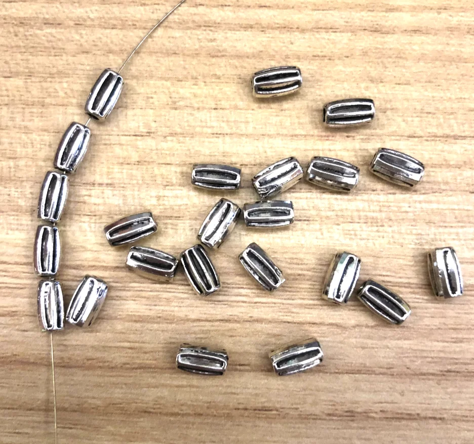 

50pcs 4*7mm Alloy metal tibetan silver oval spacer beads HW2448H