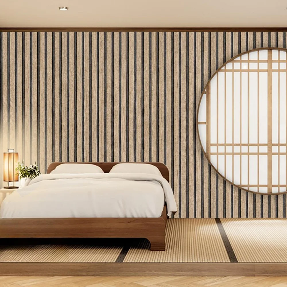 ورق جدران خشبي قابل للتقشير واللصق - 17.5 × 500 ورق اتصال ذاتي اللصق لديكور الحائط، حل سهل لألواح الخشب DIY