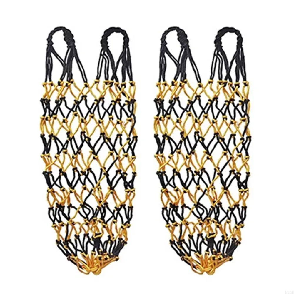 

2Pcs/Set Durable Slow Feed Hay Net Large Capacity 40inch Horse Hay Bag Hanging Hay Feeder Bag for Horses Goat Sheep