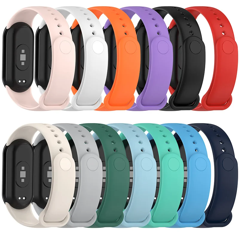 Soft Silicone Strap for Xiaomi Mi Band 10 9 8 Sport Rubber Bracelet Wristband Correa Xiaomi Smart Band 8 9 10 NFC Accessories image 2