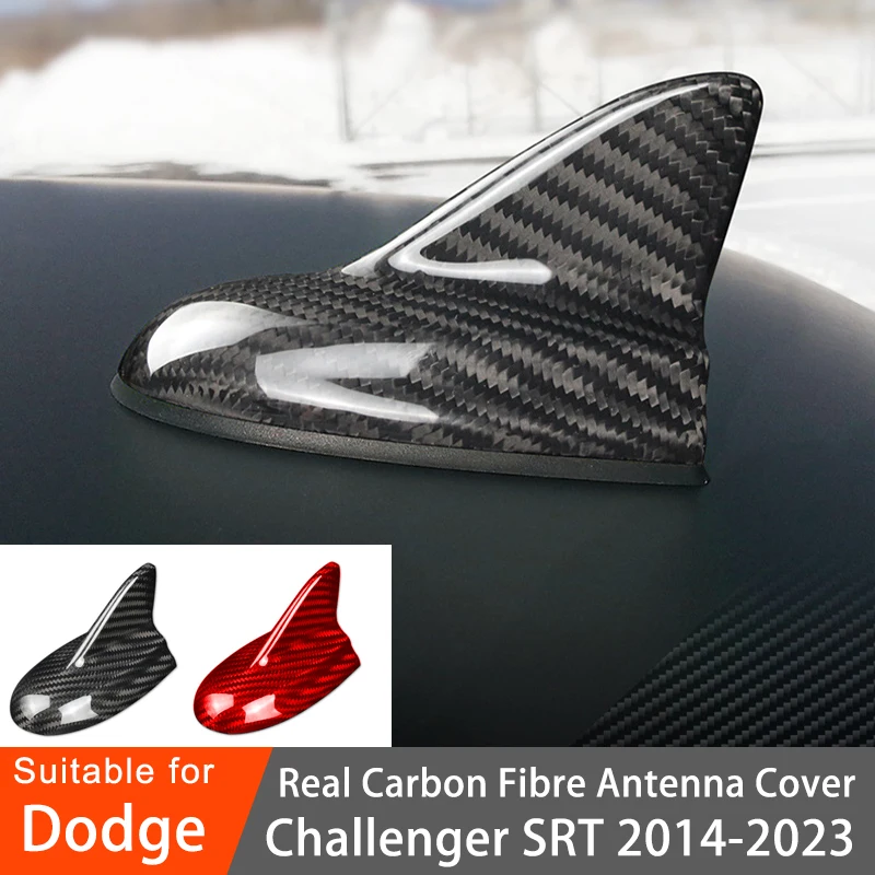 Car Antenna Interior Protection Cover For Dodge Challenger SRT 2014-2022 Antenna Cover Carbon Fibre Exterior Conversion Kit