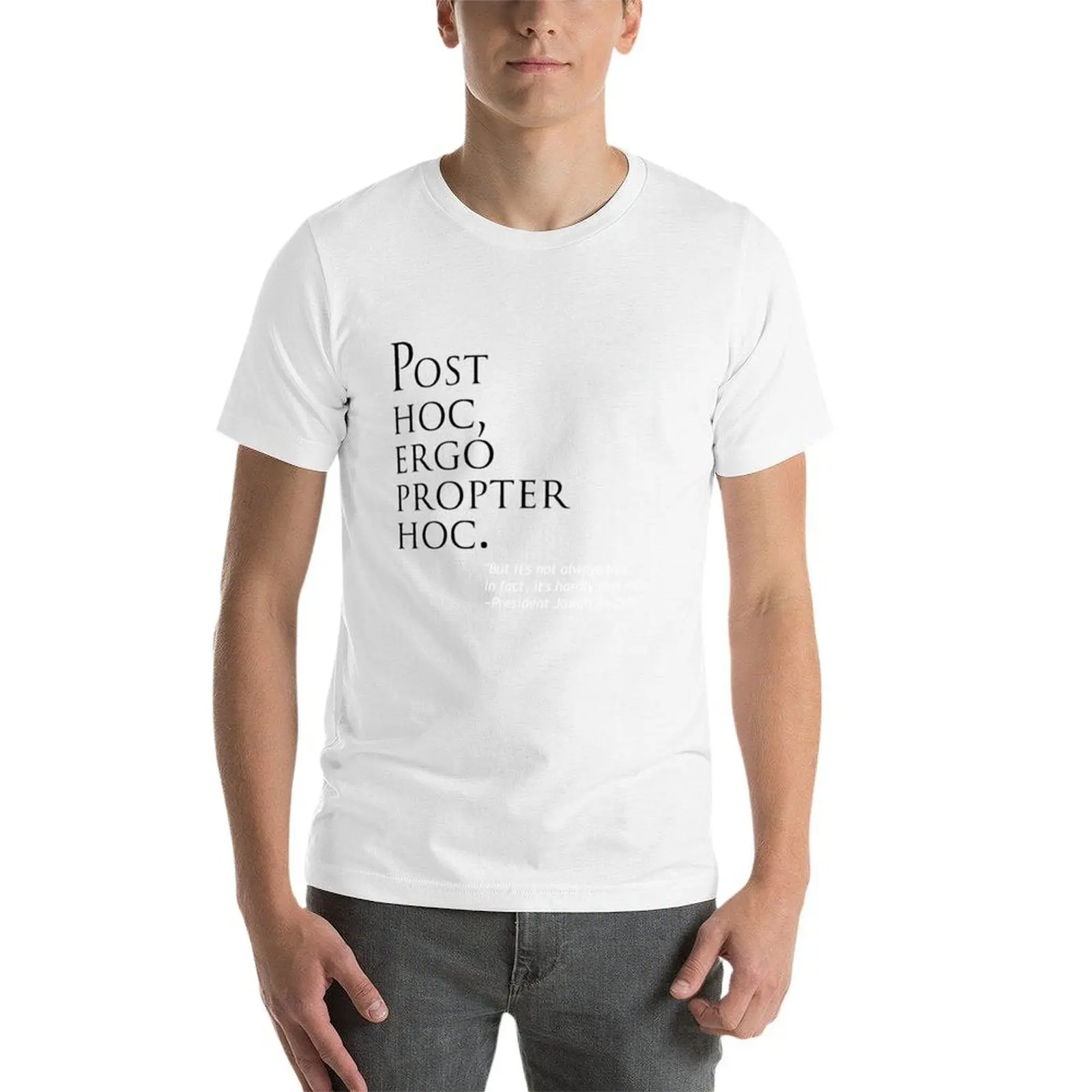 تي شيرت Post Hoc، Ergo Propter Hoc من القطن، تي شيرت رجالي برسوم جرافيك