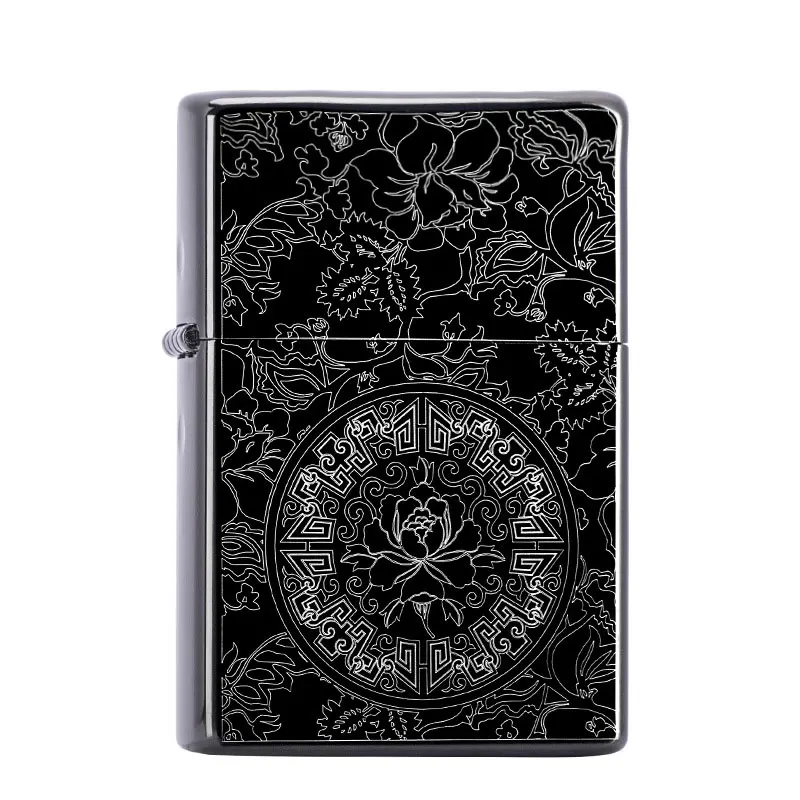 ZORRO Black Ice Satan War Song KerosIne Lighter Retro Engraving Pattern Windproof Metal Smoke Lighting Tool Holiday Men's Gift - Image 6