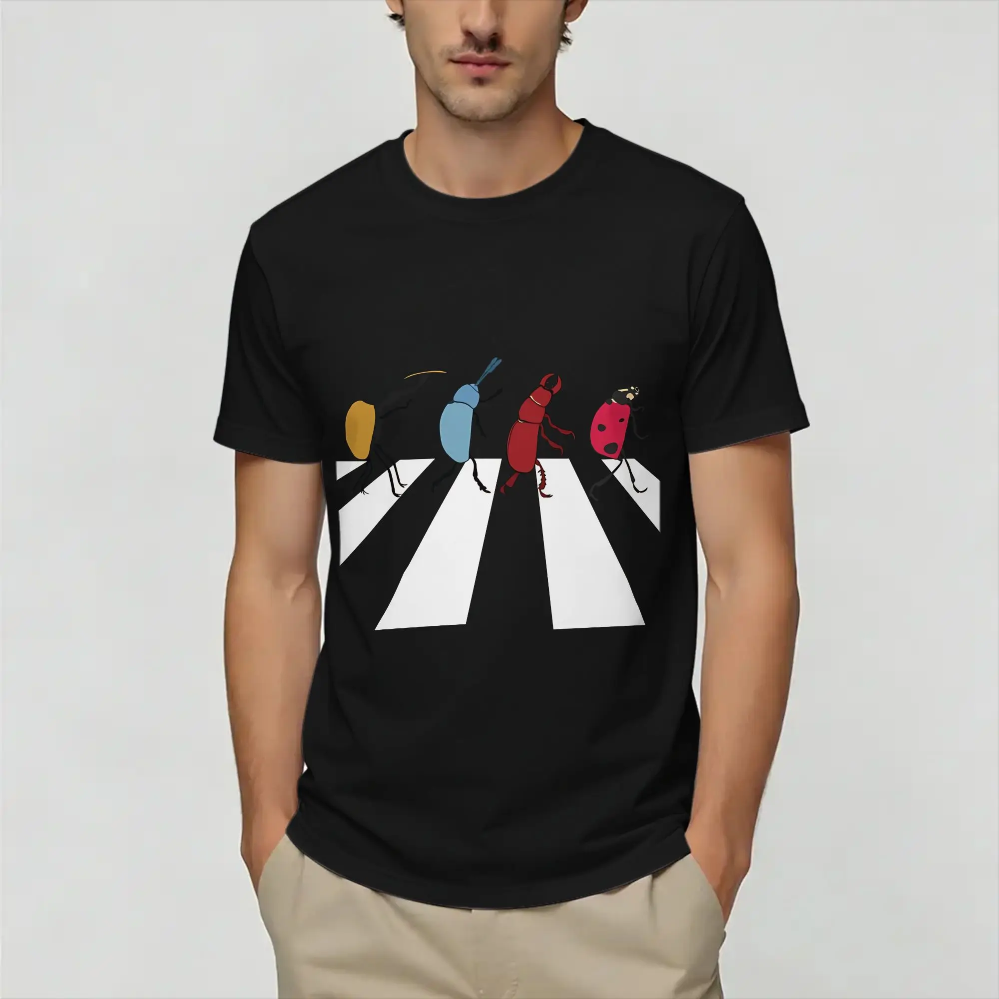 Vintage T-The Beatles  T-Shirt Men Round Neck Cotton T Shirts  Short Sleeve Tees Graphic Printed Clothing