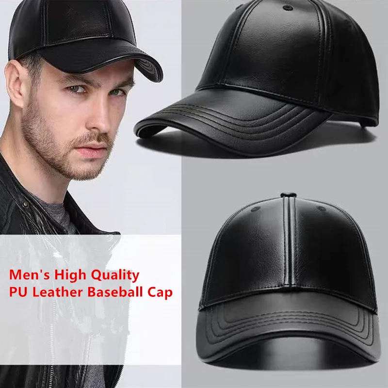 Unisex Baseballkappe aus PU-Leder, Hip-Hop-Snapback-Caps für Damen und Herren, verstellbare Sonnenhüte, Trucker-Hüte – Detail 7