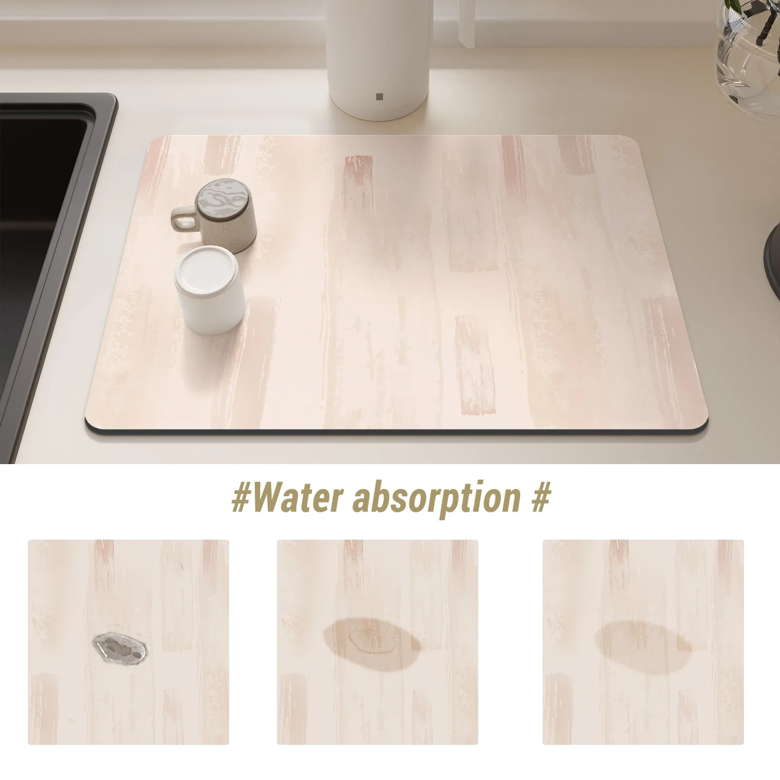 ماكينة القهوة حصيرة ماكينة القهوة ماصة سجادة ضد الإنزلاق المطبخ كونترتوب تحديد الموقع قابل للغسل أدوات المائدة استنزاف حصيرة حصيرة جافة