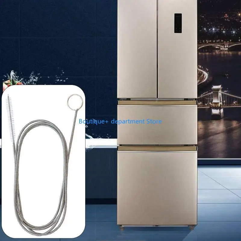 E1PD Convenient 150cm Refrigerator Hole Cleaning Brush Flexible Soft Fridge Dredges Universal Pipe Brushes Scrub Cleaner Tool