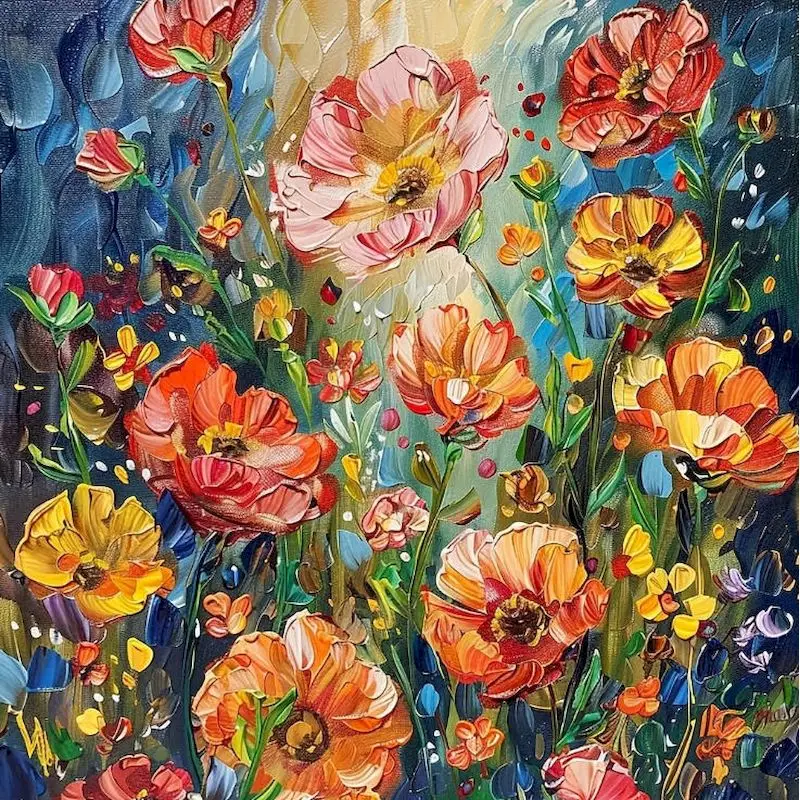 

GATYZTORY Flower Diamond Painting Wall Art Diamond Art Embroidery Full Round/Square Paint With Diamonds Home Wall Art Decor Diy
