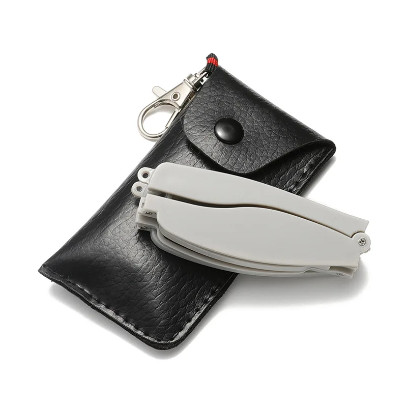 نظارات قراءة قابلة للطي للرجال ، نظارات شفافة سوداء عالية الدقة ، حافظة جلدية