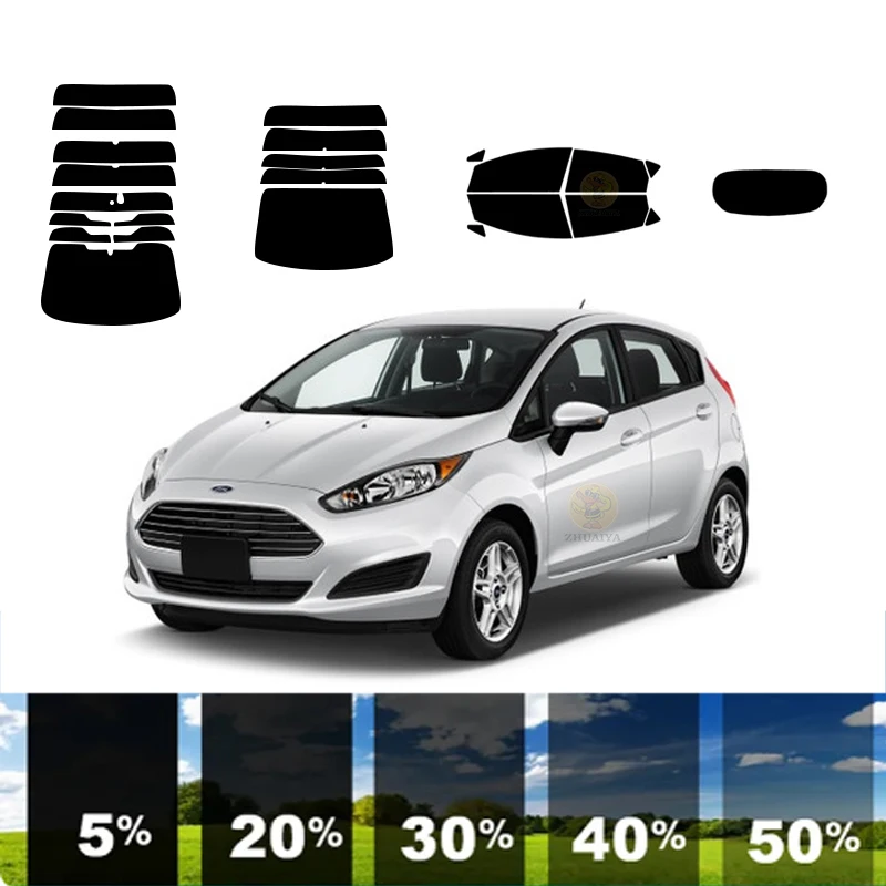 precut Removable Window Tint Film For Car 100% UVR 5%-35%VLT Heat Insulation Carbon ﻿For FORD FIESTA 4 DR HATCH 2011-2019