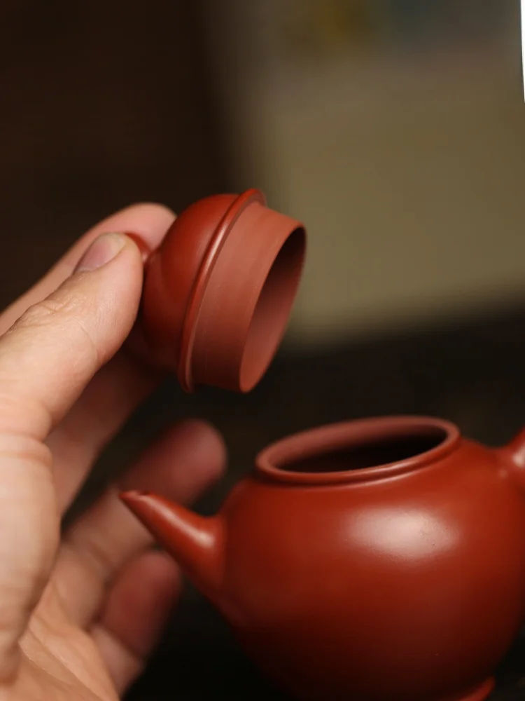 Pure Handmade Zhu Nu Clay Teapot Wu Xubin Hand Pulling Small Work Gongfu Tea Level Pot Chinese Style Tea Utensils for Tea Room