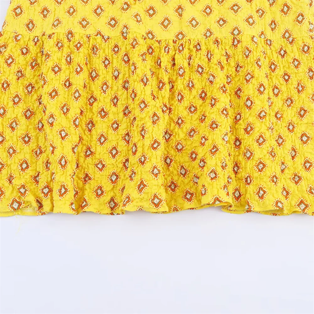 여성용 신상 패셔너블하고 섹시한 스트레치 허니콤 그리드와 백 크로스 얇은 어깨끈 프린트 드레스